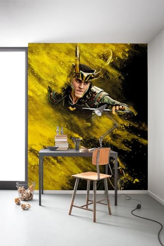 Marvel Vlies Fototapete - Loki Yellow Dust - Größe 200 x 250 cm - Kinderzimmer, Tapete, Kindertapete