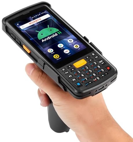 MUNBYN 2024 Neuer Android Barcode Scanner mit Pistole, Android 11 1D/2D SE4710 Zebra-Engine, Handheld-Computer, Inventarscanner, QR UPC, Robustes 4G, Datensammler für Lager, 2-jähriger Schutz