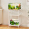 LAQUAL Aquarium-Ständer mit Ablage, doppelter Aquarium-Ständer für 3,7 l und 1,8 l Aquarium, 3-stöckiger Schwermetallständer mit stabiler Struktur, verstellbare Tischfüße und Kippsicherung, Weiß