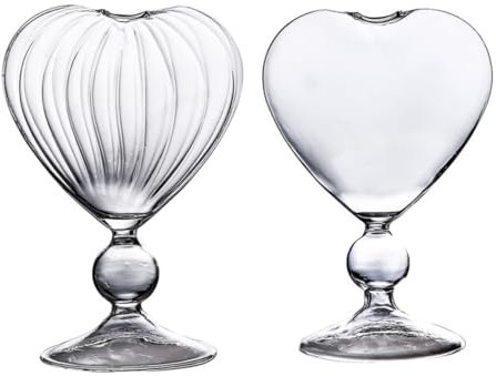 IMIKEYA 2pcs Love Cocktail Glass Heart-Shaped Glass Goblet Bar Glass Goblets Elegant Glass Creative Glass Premium Glass Cocktail Cup Concentrate Wine Glass Appetizer Glasses Dessert Cup
