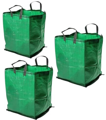 5x Heavy Duty Green Garden Waste Bags 120 Litre - 45cm x 45cm x 60cm- Green Garden Waste Sacks, Reusable