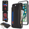 SailorTech for iPhone 7 Plus Phone Case with Credit Card Holder for Men, iPhone 8 Plus Case with Credit Card Slots Wallet Zipper Case for Women - Black