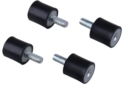 AOMIKITSTU Gummilager 4 Stück M5×12, 15×15 Anti Vibration Silentblock, Gummihalterungen, Stoßdämpfer für Luftkompressoren, Wasserpumpen