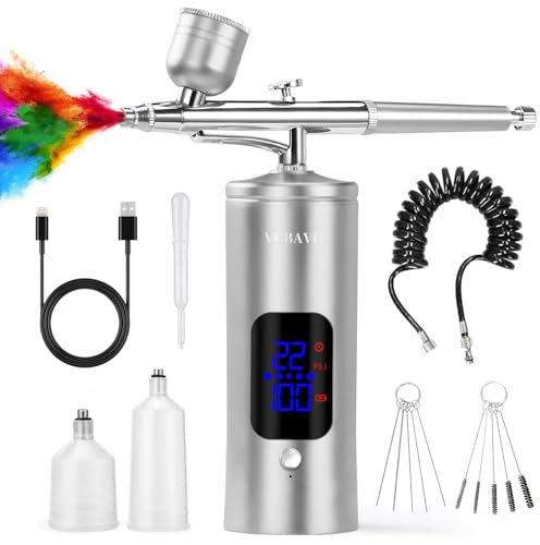 Airbrush, Air Brush Kit 36PSI with Air Compressor for Nails,Gun Rechargeable Handheld Cordless with 2M Hose Airbrush Paint for Makeup, Fabric Spray,Tattoo,Cake,Barber,Model,Art Kits