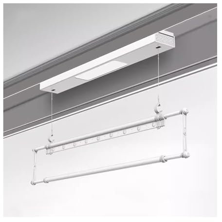 SaryEdge Tendedero eléctrico de un Solo Polo, pequeño balcón Invisible, Control Remoto, elevación y retracción, tendedero eléctrico para el hogar, tendedero de Techo(A