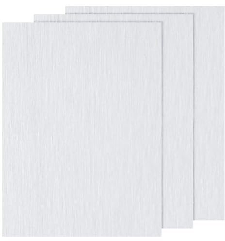 PATIKIL 6061 Hoja de aluminio 4 x 3 x 3/8(0.4) pulgadas 3 piezas Placa plana de aluminio liso cubierta con película protectora, Rectángulo térmico 10MM para la elaboración industrial