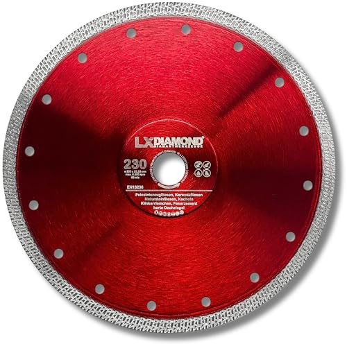 LXDIAMOND Diamant-Trennscheibe 230mm x 22,23mm Diamantscheibe für Feinsteinzeugfliesen Fliesen Natursteinfliesen extra dünn - Premium Trennscheibe 230 mm
