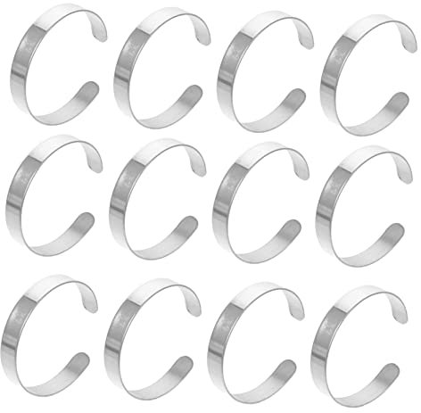 COHEALI 10st Armbandkern Armbandrohlinge Gebogenes Armband Leer Armreif Rohlinge Armreifen Für Damen Rohlinge Für Manschettenarmbänder Leeres Armband Rostfreier Stahl Silver