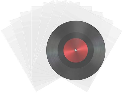 Tolenre 50 PCS 7 Inch Record Sleeves for Vinyl Record, Transparent Vinyl Sleeves, 7.4 x 7.4 Vinyl Record Sleeves Album Covers for Record LP Collection Outer Protective