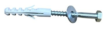 VITFER KIT 50 Fischer Tasselli da 14x75 ELEMATIC con tirafondo a testa esagonale 10x100 e rondella 10x30 per tende da sole e staffe