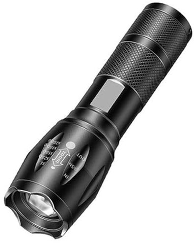 Linterias portátiles de 4 en 1 linterna multicolor blanca, azul, verde y roja, linterna de zoom de lumen alta, linter de lámpara recargable USB para al aire libre, pesca, campamento, senderismo