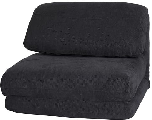 Mendler Schlafsessel HWC-E68, Schlafsofa Funktionssessel Klappsessel Relaxsessel, Stoff/Textil - dunkelgrau