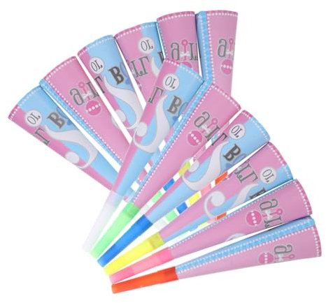 KOMBIUDA 12stücke Teiliges Partytröten Papier Und Pvc Wiederverwendbare Geschlechtsenthüllungs-dekoration Für Jungen Und Mädchen Einfache Bedienung Buntes Partyzubehör Für Geburtstag Sportv