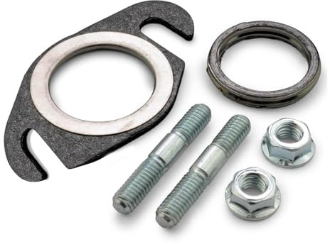 Auspuffdichtung und Auspuff Stehbolzen, Krümmer Dichtung Set, 50cc 2T Roller Löcher Achsabstand 48mm, für Auspuff für Roller 50cc Yamaha Aerox Bw's Stunt Rocket Slider Mach-G Jog-R