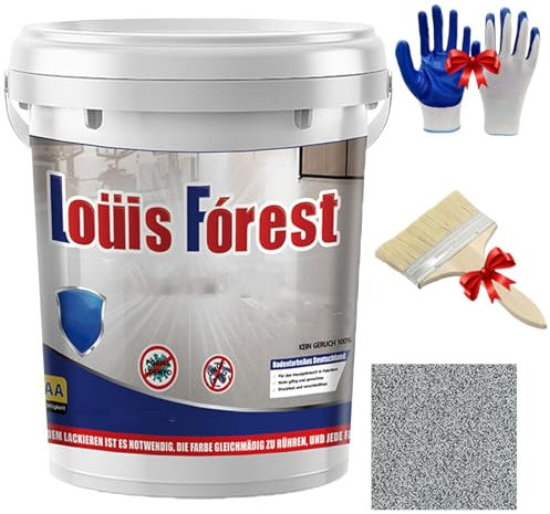 High-Gloss Marble Effect Epoxy Floor Coating, Forubom Floor Paint, Forubom Garage Floor Paint Concrete, Waterproof Water-Based Epoxy Basement Floor Paint, Marble Paint (Light Gray,0.5kg)