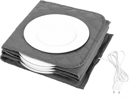 FISHTEC Elektrischer Tellerwärmer – 12 Teller – abnehmbarer und waschbarer Bezug – erhitzt in 30 Minuten – 200 W – 70 °C – max. 32 cm