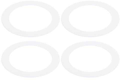 PATIKIL Goof Rings for 6/8 Inch Recessed Can Lighting Down Light, 4 Pcs Metal Goof Trim Rings Cover, Outer Diameter 8.66-inch, Inner Diameter 6.29-inch, Matte Finish White, Flush Mount