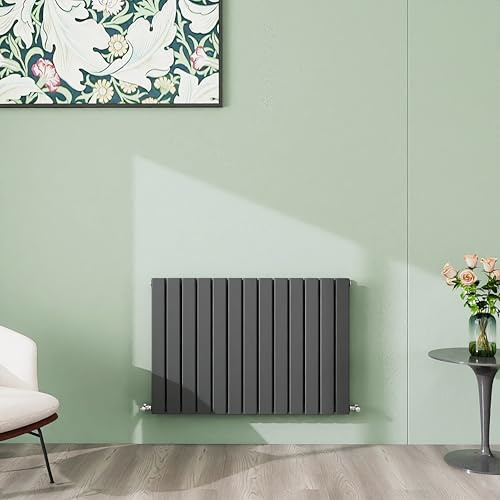 Simple Bathroom 600×884mm Anthracite Horizontal Designer Radiator Double Panel Modern Central Heating Flat Panel Radiators
