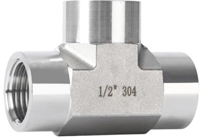 Raccordi for tubi a T femmina forgiati in acciaio inossidabile 304 316 Connettore a 3 vie Filettatura BSPT 1/43/81/2 3/4 Alta pressione(304,1/2)