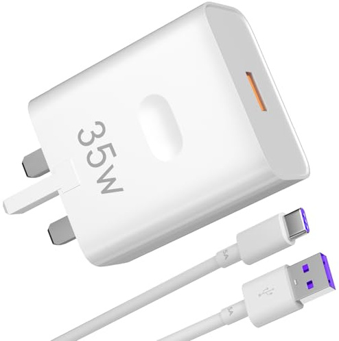 AIAUXAI for Honor Charger 35W with 2M Cable for 400 Lite 600 X9a X7 X6b Pad | USB Fast Charger Plug UK for Honor Magic 8 7 pro 6 5 Lite 600 Smart X7b X8a X8b X9b X9d 90 70 Pro Pad 10 with 2M Type C Cable