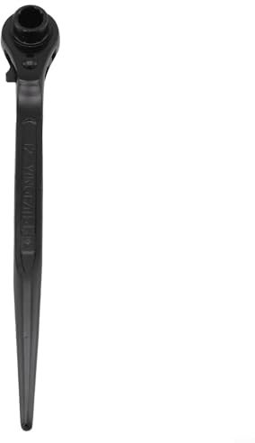 Filteilect T-Bar Ratchet Wrench for Chainsaws, 240mm High Carbon Steel Tool with Integrated Flathead Screwdriver, Fits 10-12mm Nuts for Outdoor Power Equipment