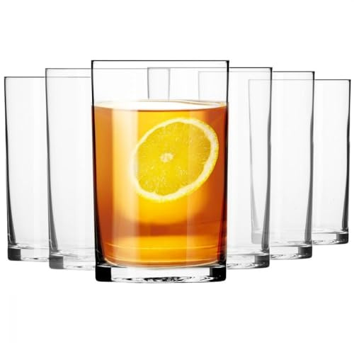 Krosno Teegläser 270 ml – 6 Stück – Kollektion Basic – Kristall bleifrei – klassisches und schlichtes Design, Farblos