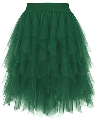 Dressever Damen Tüllrock A-Linie Tüll Ballett Tutu Röcke | Feenrock;Freizeitrock Karneval Party Rock;Halloween Tüllrock;Karnevals Tüllrock;Maskenballkostüm