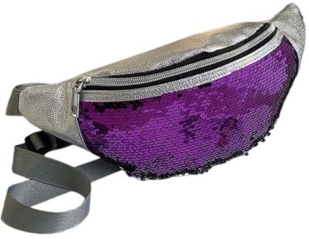 Bauchtasche Pailletten Damen Hüfttasche Glänzende Umhängetasche mit verstellbarem Riemen Glitzer Gürteltasche Pack für Outdoor Reise Party Festival