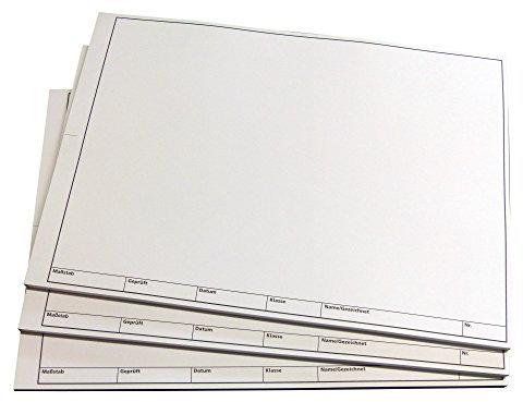 3x Block TZ-Arbeitsblätter technisches Zeichenpapier - je Block 50 Blatt, DIN A3, Qualitäts-Offset-Papier 150g/m² (22673)