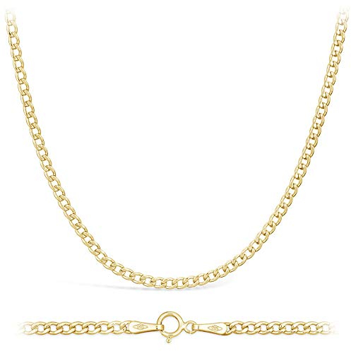 PRINS JEWELS 14 Karat / 585 Gold Panzerkette Gelbgold Unisex Kette - Breite 2.3 mm - Länge wählbar (70)