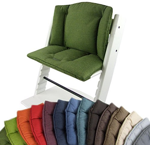 Bambiniwelt Sitzkissen Auflage Sitzkissenset für Stokke Tripp Trapp Hochstuhl *5 FARBEN MELIERT* Ersatzkissen Kissen 2 teilig (Grün) XX