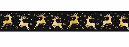 Ursus 58990004 - Masking Tape, Rentier, gold, Klebeband aus Papier, ca. 30 mm x 10 m, einseitig bedruckt und veredelt, lösungsmittel und säurefrei, ideal für Scrapbooking