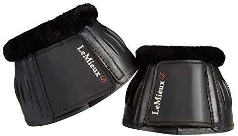 LeMieux Botas de Caballo de Goma de Forro Polar – Botas de sobrealcance o Campana para Caballos – Equipo de protección y Equipo de Entrenamiento – Botas de equino, envolturas y Accesorios (Negro/XXL)