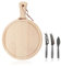 Boska Käseset Amigo/Käsebrett mit drei Käsemesser/Holz/Edelstahl/Braun/Silber / 335 x 238 x 30 mm