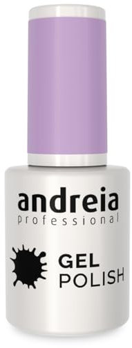 Andreia Semi-Permanent Nail Gel Polish for UV/LED Lamp - Intense Shine and 4 weeks Lasting Manicure Nail Gel Varnish - Colour 288 Pastel Purple - Shades of Grey - 10.5 ml