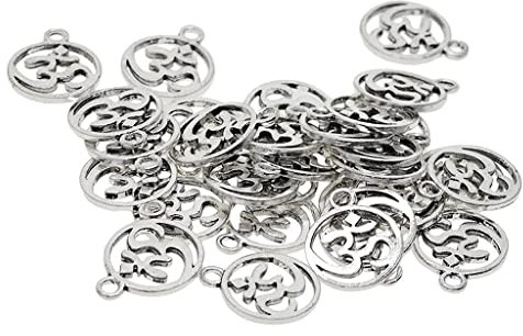 MagiDeal 30pcs Bijoux Pendentif Breloques Forme de Om Yoga Pendentif de Boucle D'oreille Charmes Résultat de Bijoux Collier Bracelet