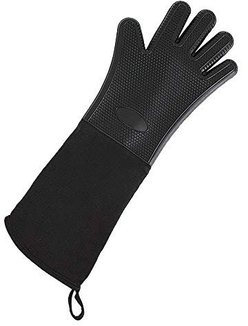 Millya Silicone Professional Heat Resistant Oven Mitts Extra Long Non-slip Kitchen Glove