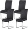 Yaheetech 4 Piezas Taburete de Comedor Silla para Cocina Oficina Conferencia Juego de Mueble para Comedor MAX Carga 135 KG Negro