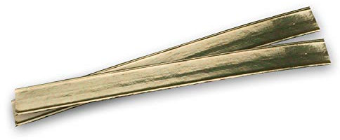 Verschlussclips, 500 Stück, extralang, aus Papier Farbe gold mit Doppeldraht, Verschluss-Clips, Tütenverschluss, ideal für Cellophanbeutel