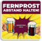 Fernprost Abstand halten Bierdeckel Schild 10 cm x 10 cm Comic wiederverwendbar Schutz Hinweis waschbar Hotel Gaststätte Warnschild Warnhinweis Tisch Tür Fenster (2)