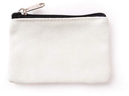 Hibate Canvas Schlüsseletui Schlüsseltasche Schlüsselmäppchen Klein für Herren Damen (Weiß)