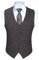 HISDERN Herren Karierte Weste formale klassische Weste Baumwolle Hochzeit Hahnentritt Anzug Westen Braun XL