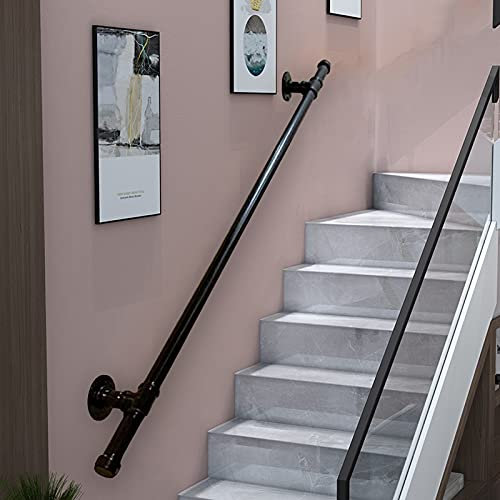 RTY-BY Outdoor Grab Bar/Rail, Staircase Handrail Banister Rail Support Kit, Tube Hand Rails for Indoor Outdoor Loft Ladder Garden Steps,1m 1.2m 1.5m 1.8m 2m 2.5m 3m 3.6m | Black (Size : 14ft/420cm)