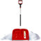 KADAX Pala da neve professionale, 53,5 x 135 cm, con manico antiscivolo, pala da neve con lama in plastica e bordo in alluminio, rampa da neve (rosso)