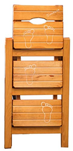 CHEMYO Home Tritthocker, Tritthocker Hochhocker Holzleiter Treppenstuhl Trittleiter Kiefernholz 3-lagig (B)