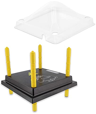 eivolution Küken Wärmeplatte inkl. Schutzhaube 40x40 cm I 38W I höhenverstellbar I Heizplatte zur Kücken-Aufzucht I geeignet für alle Geflügelarten wie Hühner, Wachteln, Puten