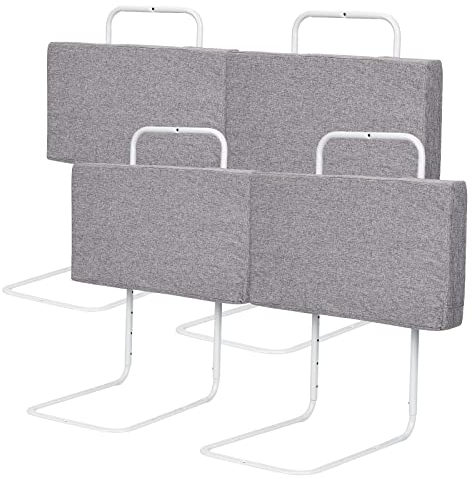 Ikodm Bettgitter 4x50cm rausfallschutz Bett Bettschutzgitter für Kinder 5-Loch Höhenverstellbar Bett Rausfallschutz Kinder, Kinderbettgitter Familienbett für Kinderbett (200cm,Leinen Grau)