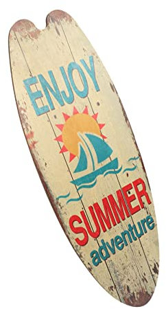 SEWACC Décoration Murale Planche Surf En Bois Massif 45X6 Pouces Panneau Surf Thème Océan Pour Intérieur Et Extérieur Décor Plage Et Bar Tropical Installation Facile Pré-Perçée