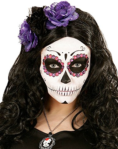 W WIDMANN MILANO Party Fashion - Haarreif mit Rosen, Tag der Toten Accessoire, Halloween, Karneval, Dia de los Muertos