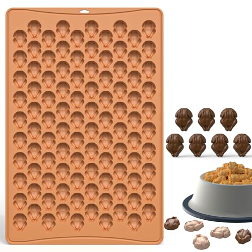 Moldes de chocolate de silicona para el día de Acción de Gracias, mini molde de silicona de pavo, mini moldes de caramelo de chocolate 3D con forma de pavo, golosinas para mascotas, hornear